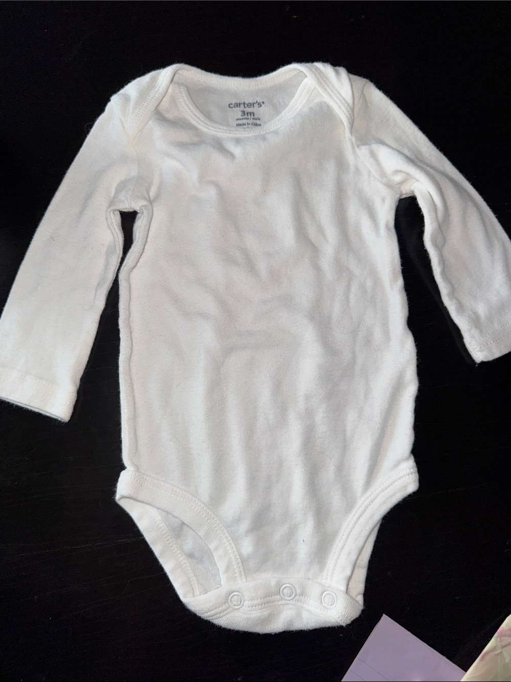 Carter's White Long-Sleeve Baby Bodysuit One-Piece